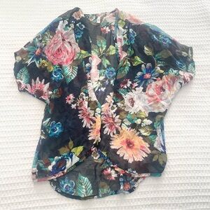 Vibrant Floral Sheer Kimono